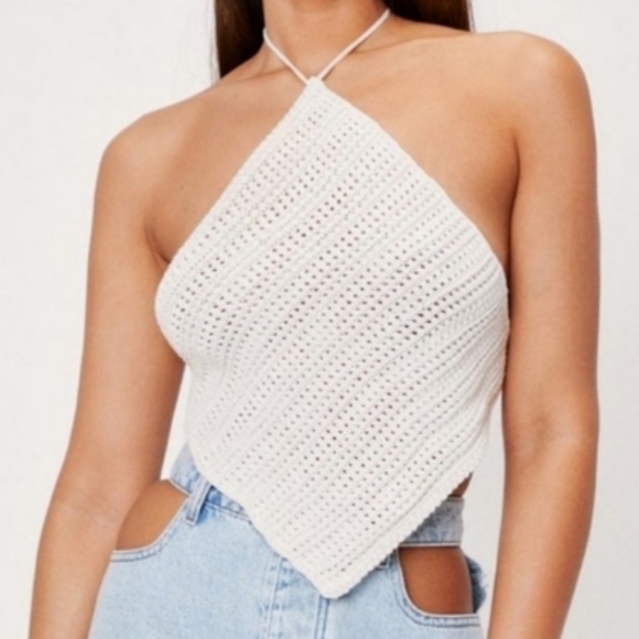 Nasty Gal Tops Nasty Gal Crochet Halter Neck Backless Top Poshmark